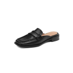 Moodsad Suvised Naiste Kingad Retro Muulad Naistele Ruudukujulise Ninaga Sussid Naistele Paksude Kontsadega Kinnise Ninaga Suss Kingad Zapatos De Mujer 34 must