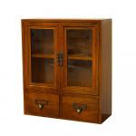 1 tk t&auml;ispuidust vintage kahe uksega vitriinkapp, sahtel kosmeetika jaoks, puidust lauapealne hoiukast