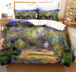 Van Gogh abstraktsete t&ouml;&ouml;de tekikott komplekt Queen King suurus Lilleline voodipesu T&uuml;drukute P&otilde;hjamaade toa sisustus 3-osaline komplekt 2 padjap&uuml;&uuml;riga EU Single(135x200cm)