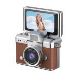 P&ouml;&ouml;rdekraaniga minikaamera, suuruselt p&ouml;idla jagu, pisike retro v&otilde;tmehoidja digikaamera 1,47 LCD-ekraaniga, vintage mikrotaskukaamera kontserdiks, &otilde;ppimiseks, salvestamiseks pruun