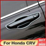 Auto uksekaussi korpuse k&auml;epideme kleebis Honda CRV 2017 2018 2022 roostevabast terasest v&auml;lise modifitseerimistarvikute jaoks A Black