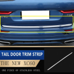 Kroomitud kaunistus Volvo 2018-2022 xc60 tagumise p&otilde;rkeraua dekoratiivse helge ribaga roostevabast terasest pagasiruumi kaunistusriba h&otilde;be