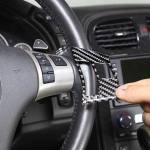 For Chevrolet Corvette C6 2005-13 Soft Carbon Fiber Car steering wheel button frame Cover trim Sticker Car Accessories Carbon FiberrGB