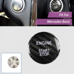 Auto Fit For Mercedes Benz Carbon fiber Engine Start Stop Button Cover Trim