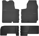 Dywaniki samochodowe gumowe do: Nissan Primastar dostawczy 2 rzędy (2001-2014) - czarne, dopasowane
