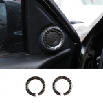 Carbon fiber tweeter ring cover trim for Honda Accord 2014-16 black