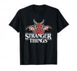 Stranger Things Hellfire Club Punase Kuradi Pealkirja Logo T-s&auml;rk