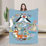 Puffin Rock Oona Baba Tekk Piknikuks Flanellist Visketekk Kodu Dekooriks Soe Pehme Kohandatud Kvaliteediga Voodikate Kingiidee 40x50in