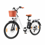 TTGO YY-26ST Linna&uuml;histuks Elektrijalgratas T&auml;iskasvanutele 36V14.5Ah Aku 250W Mootor 25KM/H Tippkiirus 26 Tollist Rehvid V&auml;litingimustes E-jalgratas valge