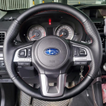 For Subaru Forester 2015 Legacy XV Outback 2015-2017 Hand-stitched peach wood grain leather car Steering Wheel Cover style 2