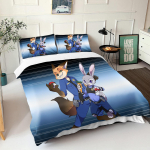 Zootopia Judy Nick Tekikate Komplekt Tekk Voodipesu 3D Laste Voodipesu Komplekt 3-osaline 1 Tekikate Kuninglik Suurus EU Single(135*200cm)3pcs