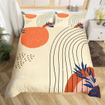 Keskmodernistlik tekikoti komplekt King Abstraktne Geomeetriline Tasakaalukujundid Vikerkaar P&auml;ikeseringid Boho Tekikoti Kate Voodipesukomplektid EU Single(135*200cm)3pcs