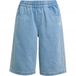 Adidas Originals X Minecrafti koost&ouml;&ouml; Triibulised L&otilde;dvad Denim Spordip&uuml;ksid Meeste l&uuml;hikesed p&uuml;ksid Hele-sinine JZ9938 128