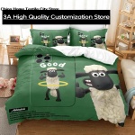 Populaarne anime ja naljakas v&auml;ike talleke Voodipesukomplekt &Uuml;heinimese Twin T&auml;iskasvanu Queen King Suuruses VoodikomplektShaun the in Sheep Tekikoti Komplektid Poisid EU Single(135*200cm)3pcs