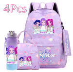 4 tk/komplekt Multikas KPOP tr&uuml;kitud seljakott k&auml;ekoti ja pliiatsitopsiga 750 ml veepudel teismelisele poisile t&uuml;drukule suure mahutavusega raamatukott koolikott Mochila