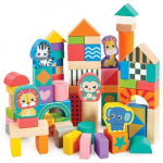 Early Learning Center Puidust V&auml;rvilised Loomakujulised Ehitusklotsid, 80 t&uuml;kki, 200939, Autentne