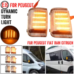 2 tk D&uuml;naamilised peeglid Peugeot Boxer Fiat Ducato Citroen Jumper RELAY RAM PROMASTER jaoks Valgus LED-suunatuli P&ouml;&ouml;rdetuli beige