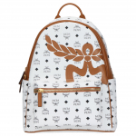 MCM suur loorberilehe monogrammiga nahast seljakott Unisex seljakott Valge MMKESVE02WT001 Basic Set (Bag+Dust Bag)