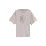 Stone Island Ss24 &Uuml;hev&auml;rviline Kompassi Logoga Tr&uuml;kitud &Uuml;mmarguse Kaelusega L&uuml;hikeste Varrukatega T-s&auml;rk Meeste Topid Hall 80152RC87-V0064 L