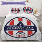 Stoke City FC Muster Voodipesu tekkikomplekt Tekikate Padjap&uuml;&uuml;r Kodu kaunistus S&uuml;nnip&auml;eva kingitus (1 * tekikott + 2 * padjap&uuml;&uuml;r ilma t&auml;idiseta)182 135x200cm