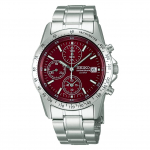 Seiko Selection SBTQ045 Kvartsikell Kronograafi funktsiooni ja Kuup&auml;evaga Punane Roostevaba Teras 10 ATM Veekindlus Meeste Patareitoitega Kalender, Tihikud,