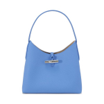Longchamp Le Roseau &Uuml;hev&auml;rviline Bambus Lihtne Nahast K&auml;e alla V&otilde;etav Koti-Kott &Otilde;lakott Keskmine Naiste kotid Tumesinine 10153HPN487 Basic Set (Bag+Dust Bag)