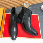 Kevadne Maokirjaga Nahast Meeste Kauboi Ankle Boots Show Party Mootorratta L&uuml;hikesed Saapad K&otilde;rgust Lisavad Kleidi Sapatos Social 38 must