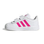 Adidas VL COURT 2.0 Cow Leather Hook and loop Balance Low top Toddler Shoes White Infant And Toddler EG3890 22 gray