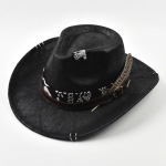 Vintage kunstnahast L&auml;&auml;ne-Cowboy M&uuml;ts Meestele K&auml;sit&ouml;&ouml;na Valmistatud H&auml;rrasmehe Jazzim&uuml;tsid Panama Cowgirl M&uuml;ts Sombrero Hombre Can Be Adjusted must