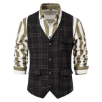 Retro meeste vest Tweed Briti suur suurus Meeste vest Vabaaja mehelik vest XXL hall