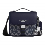 Coach Racer 17 triibuline v&auml;rviplokk kaetud l&otilde;uendist ja vasikanahast crossbody kott V&auml;ike meeste crossbody kott H&otilde;bedane CEB25-SVDY7 Basic Set (Bag+Dust Bag)
