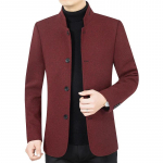 Meeste s&uuml;gis Slim Fit bleiserid &uuml;likonnad mantlid Uued meeste &auml;ri vabaaja villased bleiserid jakid &uuml;likonnad mantlid villased segud meeste r&otilde;ivad L veinipunane v&auml;rv