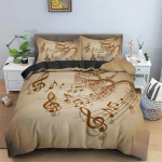 Muusika teemaline tekikott Mikrokiud Muusikalised s&uuml;mbolid Tekikate Viiuli klaveri muster Voodipesu komplekt &Uuml;heinimese King Size &Uuml;heinimese Queen Size 135x200cm