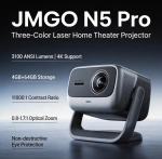 JMGO N5 Pro 4K Kolmev&auml;rviline Laseri Projektor - Suum & Kallutus, &Uuml;liheledus, WiFi Peegeldus, Android Smart Kodukino Projektori jaoks