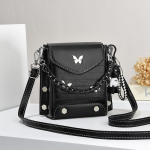 Lihtne v&auml;ike ruudukujuline kott Moodne ja mitmek&uuml;lgne &Uuml;he &otilde;la kott Crossbody kott Minitelefonikott 17x10x17cm must