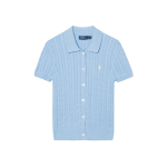 Polo Ralph Lauren Ss26 V&auml;ike Hobuse Logo &Uuml;he Rinnaga L&uuml;hikeste Varrukatega Kootud Top Klassikaline V&auml;ljaanne Naiste topid 211963486-500 M white