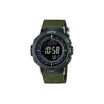 Casio p&auml;ikeseenergial t&ouml;&ouml;tav LED-valgustusega kompass Baromeeter Temperatuur K&otilde;rgusem&otilde;&otilde;tmine Kvartsikell Meeste kellad Hall PRG-30B-3PR Green Strap