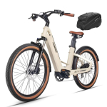 MIHOGO AIR 48V 19.2ah S&uuml;sinikkiust Pika S&otilde;iduulatusega Elektrijalgratas, 26-tolline, 750W Mootor, Maksimaalne Abistatud S&otilde;iduulatus Kuni 190 km. valkjas v&auml;rv