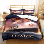Titanic Laev Ookean Tekikate Padjap&uuml;&uuml;r Titanic Jack Voodipesu Komplekt T&auml;iskasvanu Poiss T&uuml;druk Magamistoa Kaunistus Lapsed &Uuml;he Kahekohaline Suurus 135x200cm