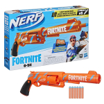 Hasbro Nerf Fortnite 6-SH Blaster, 6 Nerf Elite Noolt, 6 Noolaga P&ouml;&ouml;rlev Trummel, Haamri Toimemehhanism, Camo Pulse Kujundus, Fortnite Kingitus