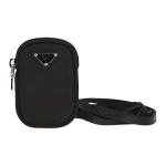Prada kolmnurkne logo k&auml;ekott rihmaga kott unisex paaristiil must must
