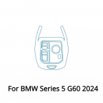 BMW 5. seeria G60 2024 tarvikud Salongi kile L&auml;bipaistev TPU K&auml;igukasti paneel Navigatsiooni keskkonsool PPF kaitsekleebis B