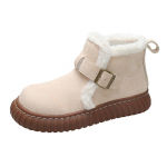 Aphixta Pandlaga 4cm Paksune Konts Naiste Soojad Lumisaapad Tossud L&uuml;hikese Karvaga Naiste Jalatsid botas de invierno para mujer 35