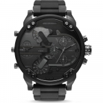 Diesel DZ7396 meeste k&auml;ekell Must rihm Must sihverplaat 57mm + karp