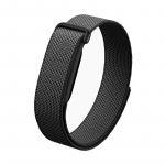 Kootud nailonist rihm Velcro-kinnitusega randmerihm Google Fitbit Airile Randmerihm Phoebe Airile Hingav rihm Randmerihm Higikindel must