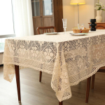 Elegantne V&auml;rske Heegeldatud Kreemjas Valge Laudlina Kootud Puuvillane Linanepits Lauamatt Isoleeritud Kuumakindel Lauapadi S&ouml;&ouml;miseks 150x150cm