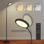 LED-p&otilde;randalamp puldiga, p&ouml;&ouml;rleva peaga, heleduse ja temperatuuri reguleerimisega, must 22 x 22 x 166 cm