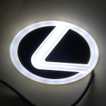 4D LED Tagumine Pagasiruumi Logo Valgustusega Embleem Lexus ES IS RX NX GX LX LS GS CT UX jne jaoks Valgustatud M&auml;rgikujuline Lamp Veekindel &Ouml;ine PO8 12.5cm X 9.25cm valge