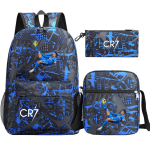 Jalgpallit&auml;ht Cr7 3tk Poiss T&uuml;druk Kooli Tagasi Seljakotid, &Otilde;pilase &Otilde;lakott K&uuml;lje tasku Seljakott, Teismelised Mochila Mehed Naised 46CMX32CMX16CM blue