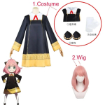 Halloween X Pere Anya V&otilde;ltsija Cosplay Kost&uuml;&uuml;m Anime Cosplay T&auml;iskasvanute R&otilde;ivad Sisaldab Sokke Kuradi Sarvedega Peakatted kids 140cm black